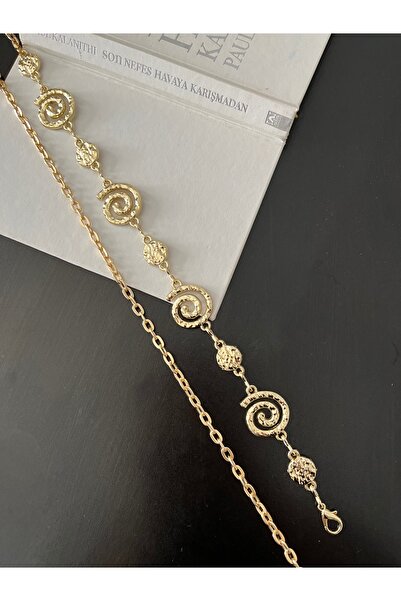 Zoula 5 bucăți curea pentru femei cu detaliu de buclă aurie, cu lanț reglabil...