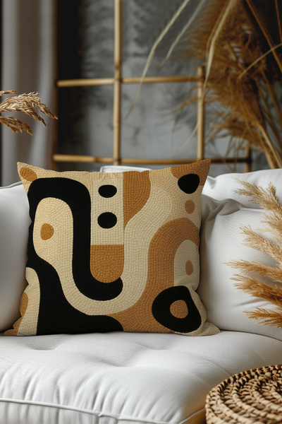 Belle Benoit Set of 2 Embroidery Patterned, Double-Sided Printed, Decorative Throw Pillow Case – Bohemian Style, Zippered