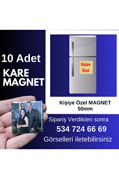 Tu&Se Candles Kare Magnet – 10’lu Paket – Kişiye Özel Fotoğraf Baskılı–