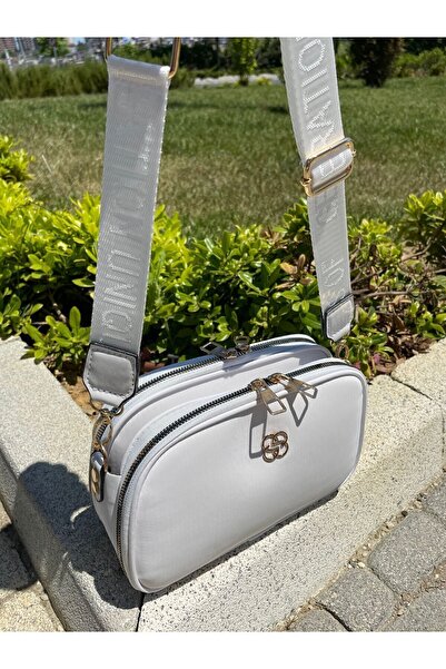 MUJGAN Біла атласна шкіра - 3 відділення, повсякденна жіноча сумка через плече на ремінці