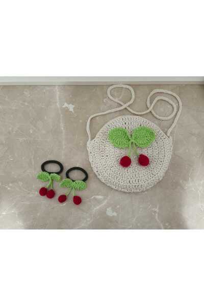 Momsada Children's Bag Set / Cherry Patterned White Children's Bag