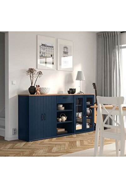 IKEA SKRUVBY, konsol, mavi-siyah, 190x90 cm