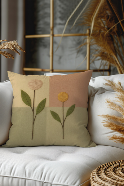 Belle Benoit Set of 2 Embroidery Patterned, Double-Sided Printed, Decorative Throw Pillow Case – Bohemian Style, Zippered