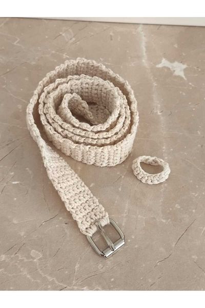 Momsada Cotton Rope Belt, Hand Knitted Belt