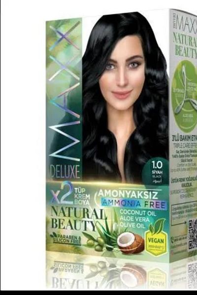 MAXX DELUXE Natural Ammonia-Free Hair Dye 1.0 Black - 2 Pack
