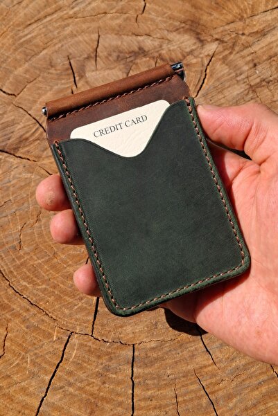 MAT Deri Vintage Erkek Cüzdan Para Klipsli Hakiki Deri Hediyelik Kartlık Cüzdan