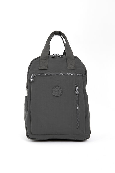 Sanmorris 3063 Unisex Αδιάβροχο ύφασμα με πολλές θήκες, κρεμ υφασμάτινο σχολι...