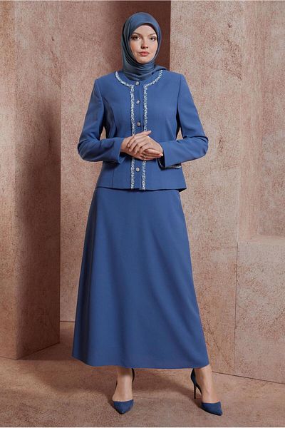 Alvina 30428 Model Buttoned Skirt Suit