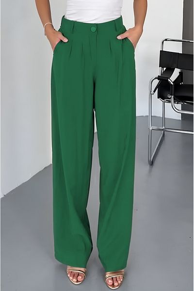 Feela Moda Women's Modal Cupra Woven Pleated Palazzo Pants 2022