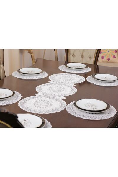 Tropikhome Supla Ve Runner Takımı Amerikan Servis Enezia Kırık Beyaz 6 Kişili...