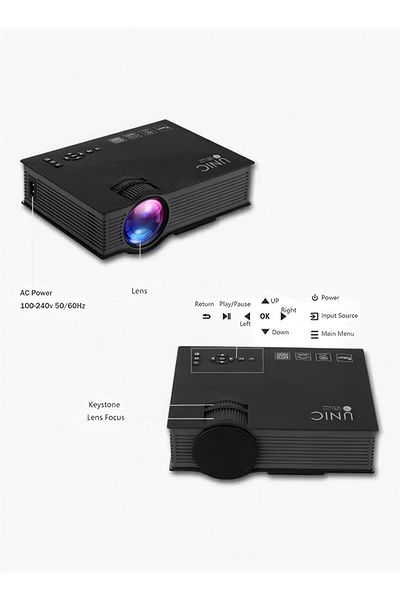 Generic Unic 5G WiFi Home Theater Projector UC46 Outdoor Bluetooth Projector, Dolby Audio, Wireless & Wired