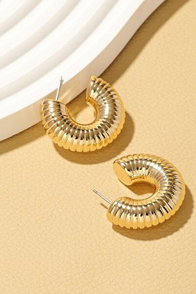 New Obsessions Tırtıklı Tasarım Halka Küpe