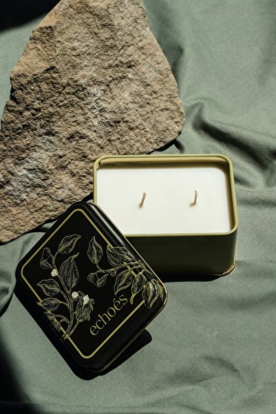 Echoes Candle & Scent Lab. Basil & Green Tea Kokulu Teneke Boy Doğal Mum