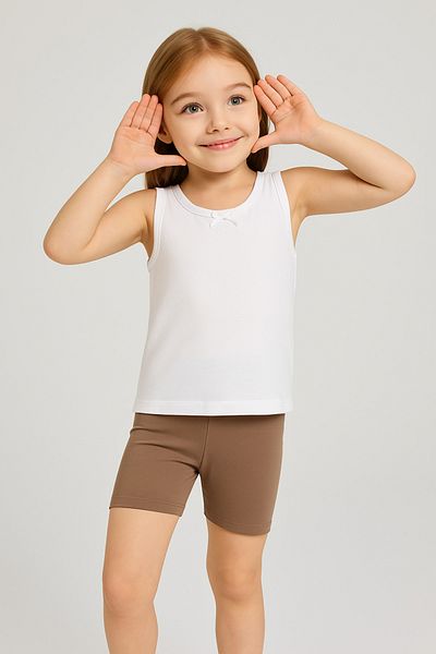 MADALİNA Girl's 100% Cotton 2-Piece Undershirt