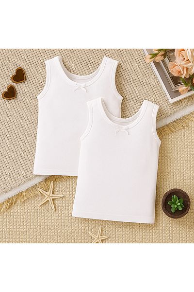 MADALİNA Girl's 100% Cotton 2-Piece Undershirt