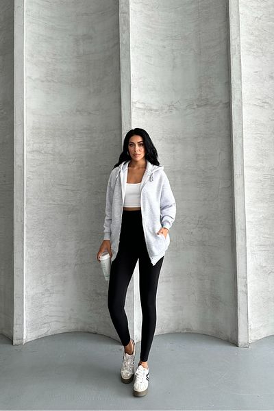 macharel jeans Oversize Mold 3 Thread Rastened Zipper Hooded Sweatshirt Gray