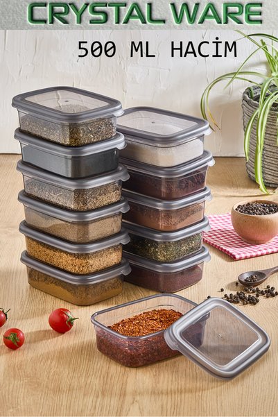 Crystal Ware 500 ml 12' Rectangular Food Storage Container Anthracite F801
