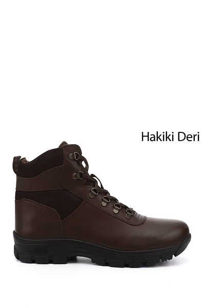 GÖNDERİ(R) Men's Brown Zippered Genuine Leather Outdoor Boots
