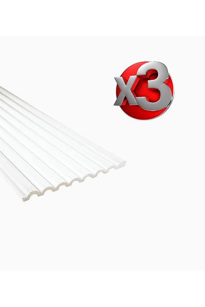 Fusion Decor Riflaj decorativ alb polimer dur vopsibil, lavabil FDE120 Flow, 20 x 290cm