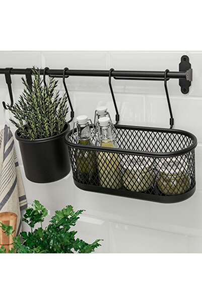 IKEA Hultarp 349 ? Baharat Rafı, Siyah, 31x16 Cm