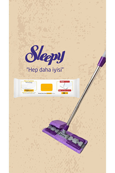 Sleepy Mop Arap Sabunu katkılı 50 Yaprak Ve Mandallı Mop Seti