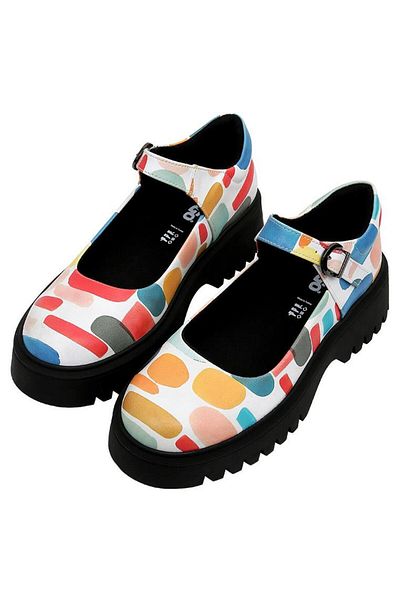 Dogo Women's Vegan Leather Multicolor Mary Jane Loafer - Lucky Design