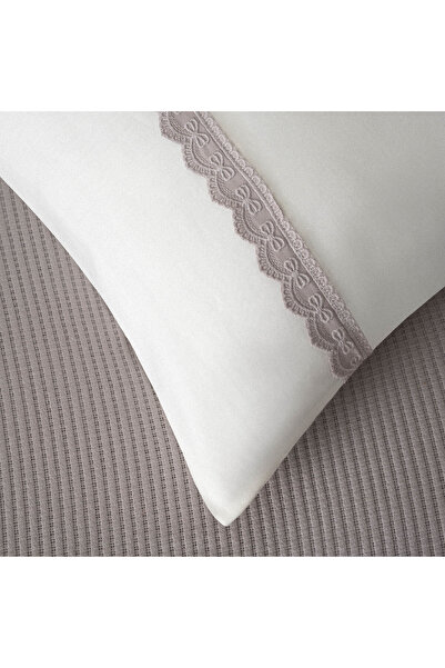 Ecocotton Alessa Double Pique Set 100% Organic Cotton Jacquard Gray 220x240 Cm