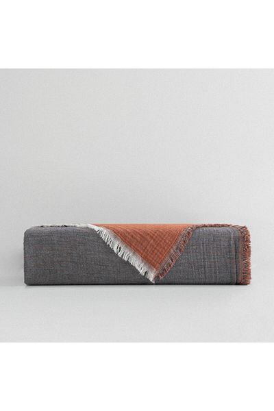 Ecocotton Muna Double Bedspread 100% Organic Cotton Inject Terra-Anthracite 240X260 cm