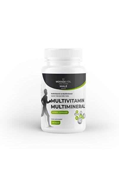 Hotay Nutrition Wooggs Vital Yetişkin Erkekler İçin Multivitamin & Multimineral Takviye Edici Gıda – 120 Kapsül