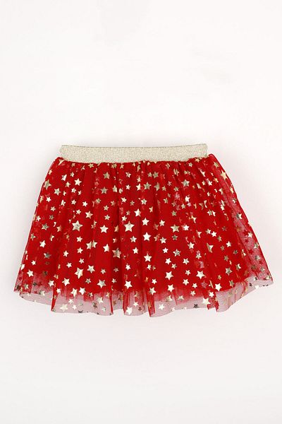Le Mabelle Red Star Printed Girl's Tulle Skirt - Pauline