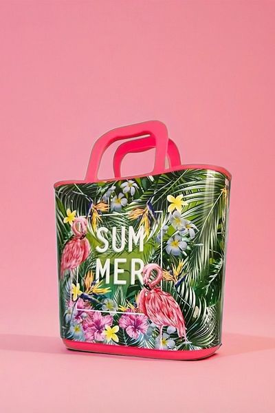 QUTU -Hand Bag summer patterned beach and handbag