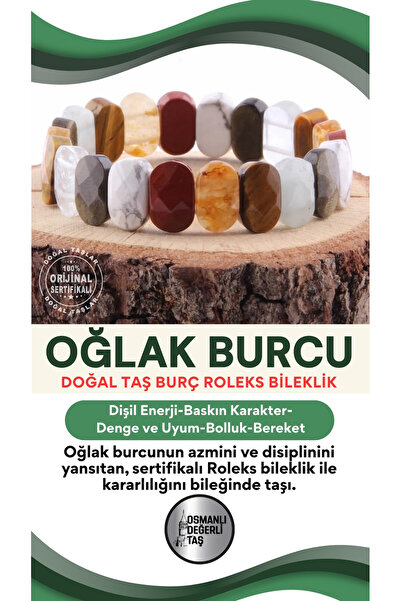 OSMANLI DOĞAL TAŞ Sertifikalı Oğlak Burcu Roleks Bileklik - B033
