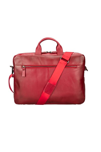 PLM Apollo 15-16 inch Leather Laptop Bag V4EF Red