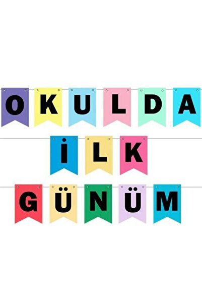 Parti Dükkanım Okulda İlk Günüm Yazısı 210 cm Kırlangıç bayrak