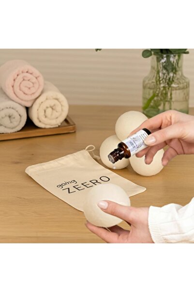 Going Zeero Yün Kurutma Topu Okaliptüs Yağı Seti - Çamaşır Kurutma Topu Kırışık Önler Doğal Yumuşatıcı