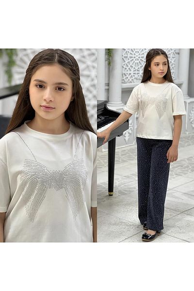 Amur Set de trening elegant pentru fete și set de top și fund cu date de piatră