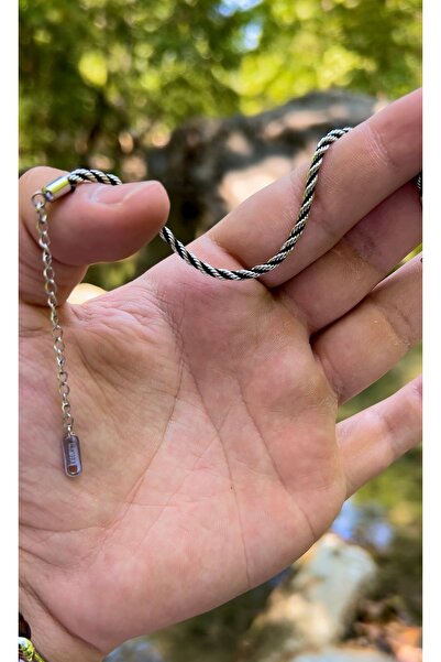 Takı Zanaatkarı سوار ملتوي من الفولاذ المقاوم للصدأ 316L - أسود فضي