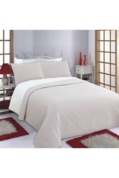 OEM Duvet cover set, SilkFashion, Cotton, With 2 pillowcases, 240 x 260 cm, Beige