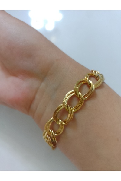 staınless steel Halkalı Zincir Gold Çelik Bileklik