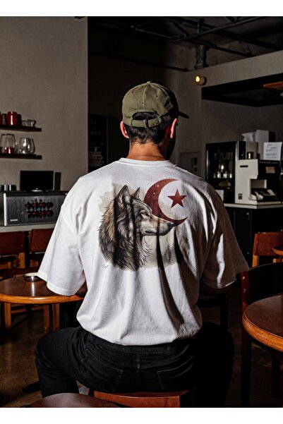 karikatürstore Asil Bozkurt Kurt Sırt Baskılı Kaliteli Tişört