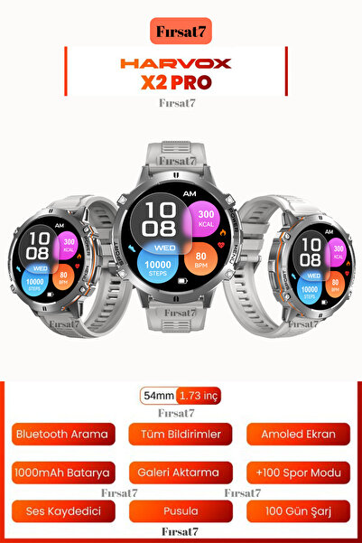 Fırsat7 X2 Pro Akıllı Harvox Saat Iphone Ve Android Tüm Telefonlara Uyumlu 10...