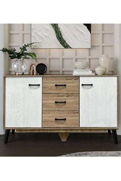 Generic Side Cabinet with Two Doors and 3 Drawers 120*80 cm