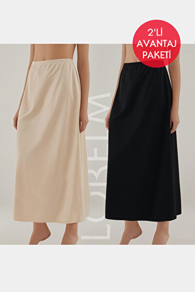 Lorelm Battal Tam Boy Jüpon Uzun Etek Astarı Jipon