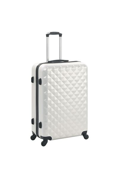vidaxl Hard Shell Suitcase Set 3 Pieces Shiny Silver ABS 91887