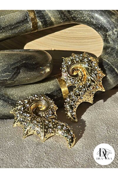 DivaViva Spiraluxe Kadın Taşlı Küpe