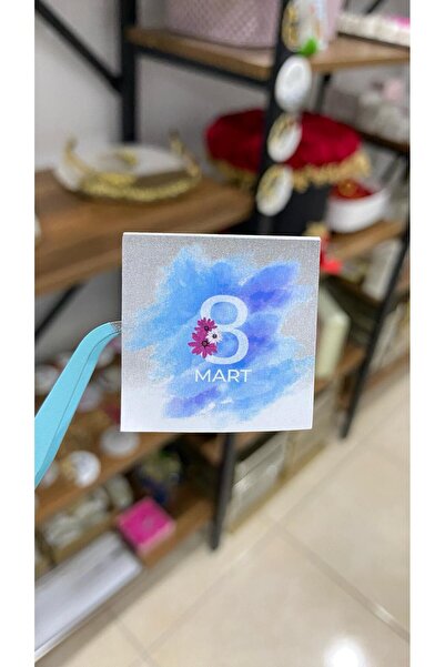 ButikSosyetik يوم المرأة 8 مارس ملصق شوكولاتة 3,5x3,5 سم 88 قطعة -