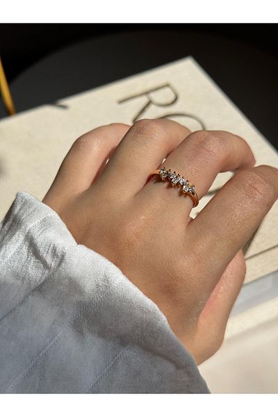 LEROSY CO Gold Color Stone Detailed Women's Steel Ring – Elegant and Sparkling Design |   Lerosy Co.