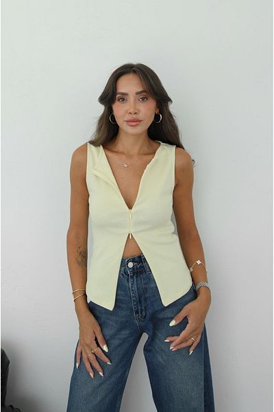 Havoş Light Yellow Dale Zipper Detailed Blouse