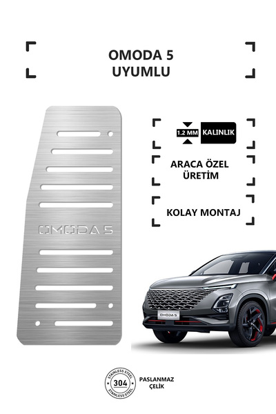 KromGaraj OMODA 5 Ayak Dinlendirme Pedalı Krom Ayak Dayama Pedalı