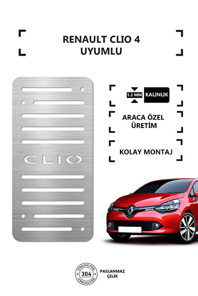 KromGaraj RENAULT CLIO 4 Ayak Dinlendirme Pedalı Krom Ayak Dayama Pedalı